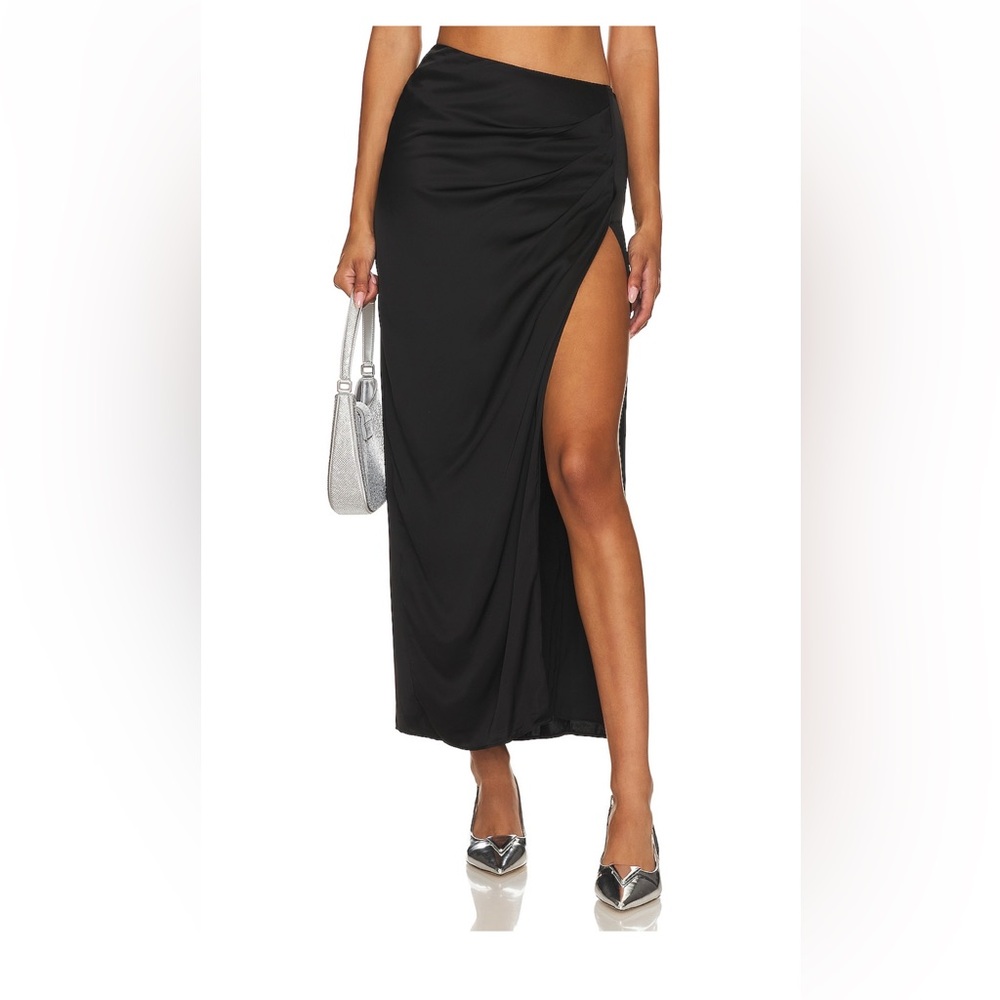 NBD Black Maxi Skirt with Side Slit